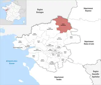 Кантон на карте департамента Атлантическая Луара