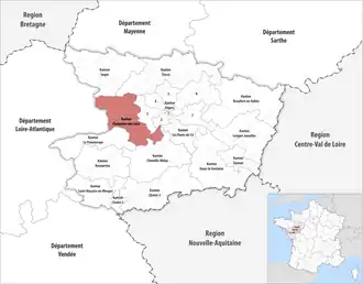 Кантон на карте департамента Мен и Луара