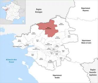 Кантон на карте департамента Атлантическая Луара
