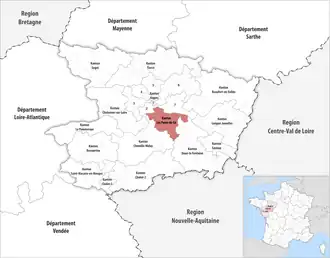 Кантон на карте департамента Мен и Луара