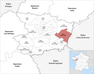 Кантон на карте департамента Мен и Луара