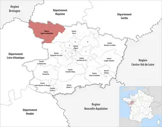 Кантон на карте департамента Мен и Луара