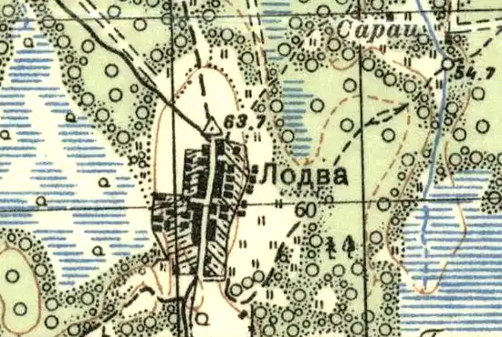 План деревни Лодва. 1941 год