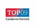 Логотип на агитационных материалах «ТOP 09 с поддержкой Старост» (2010—2013)