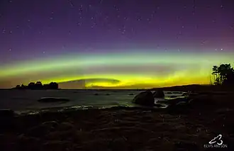 Северное сияние в Лохусалу, март 2017 года