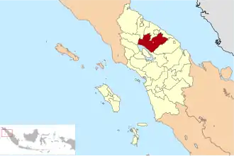 округ Сималунгун на карте