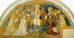 Маэста. 1330. Фреска. Капелла Пикколомини, Сант-Агостино, Сиена