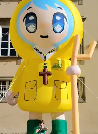 Надувная версия Люче на Фестивале Игр и Комиксов в Лукке в 2024 году