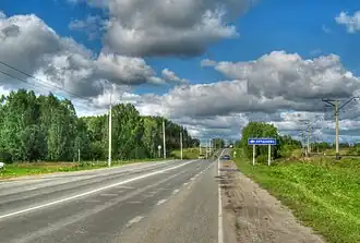 Поворот с Богашёвского тракта к селу