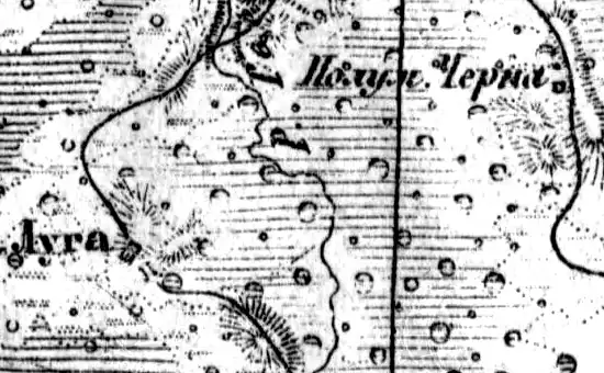 Деревня Луг на карте 1919 года