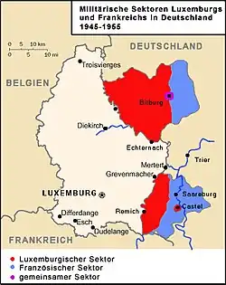 Люксембург Люксембургский сектор оккупации Французский сектор оккупации Объединенный сектор