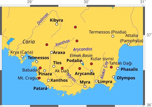 Map of Classical Lycia