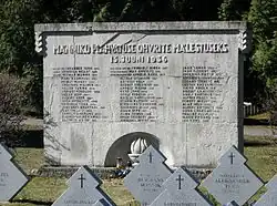 Мемориал жертвам взрыва на оружейном складе в Мяннику 15 июня 1936 года