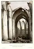 Руины церкви Святого Николая в Гамбурге. 1842. Раскрашенная литография