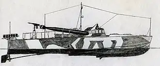 Торпедный катер MAS 536 в камуфляжной окраске, рисунок.