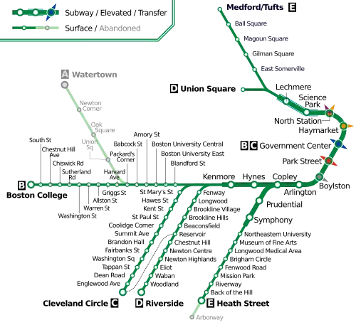 Географическая карта зелёной линии