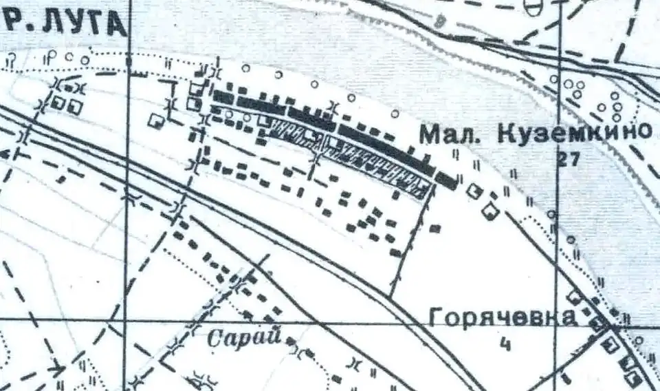 План деревни Малое Кузёмкино. 1930 год
