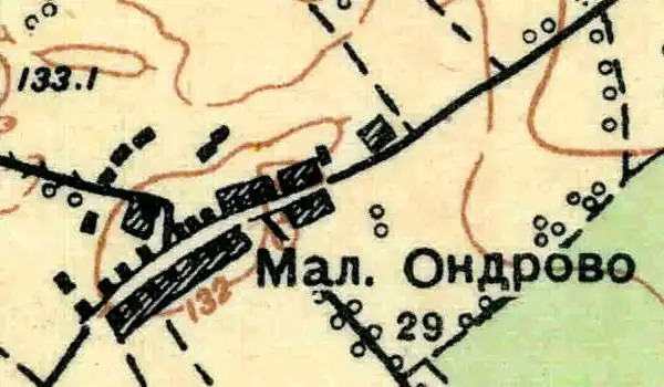 План деревни Малое Ондрово. 1931 год