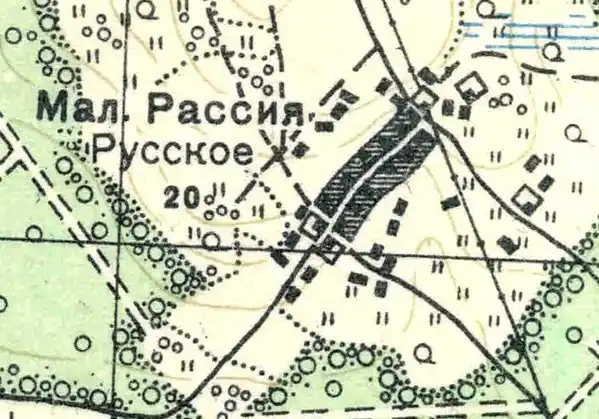 План деревни Малая Рассия. 1938 год