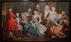 Мадам Мерсье (няня короля Людовика XV) среди членов своей семьи. Версаль.