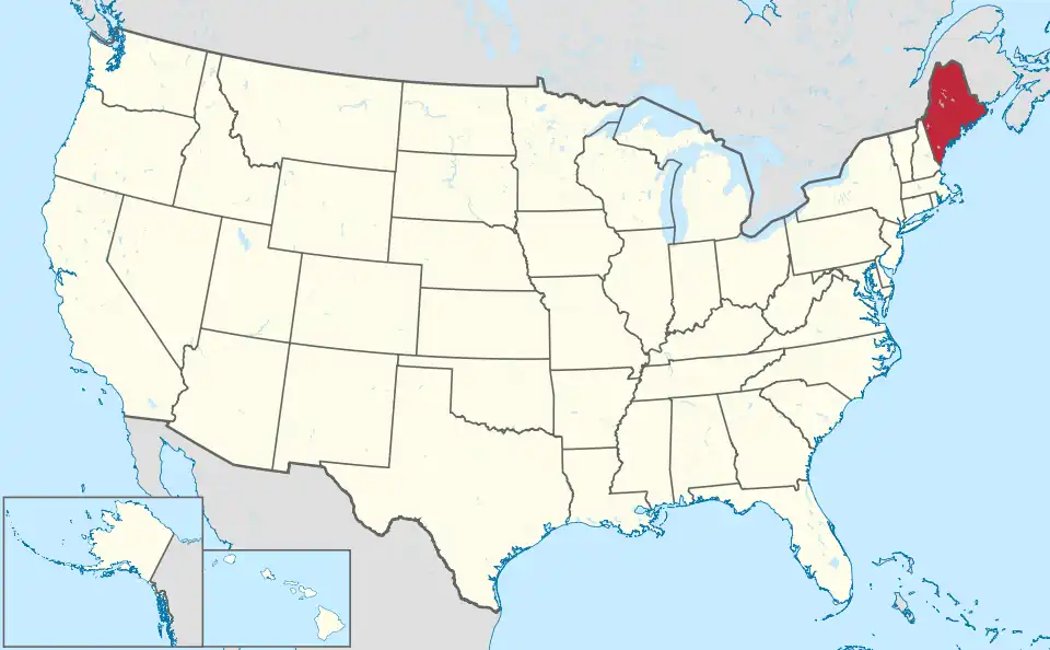 Расположение штата на карте США