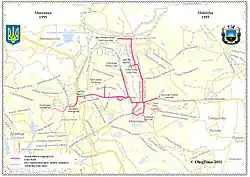 Маршруты трамвая г. Макеевка в 1955 году