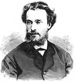 «В. Е. Маковский». Гравюра Ю. Барановского с фотографии И. Г. Дьяговченко. Журнал «Нива», № 20, 1883 г.