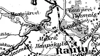 Деревня Мякря на финской карте 1923 года
