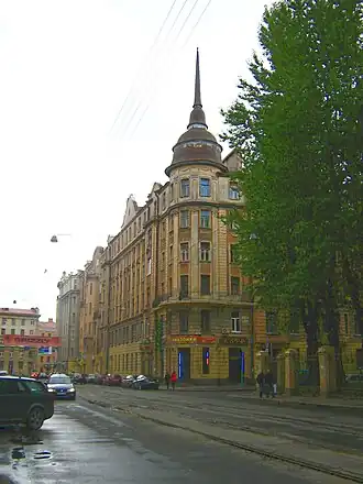 Малая Посадская, 25 / Чапаева, 4доходный дом В. Т. Тимофеева. 1911