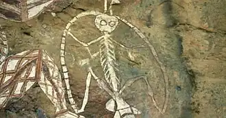 Образ Мамарага на скалах в национальном парке Какаду