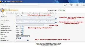 Скриншот программы Mambo Open Source