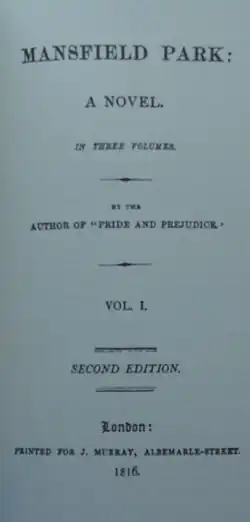 Титульный лист второго издания романа (1816)
