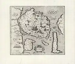 Карта острова Фюн, 1607 г.