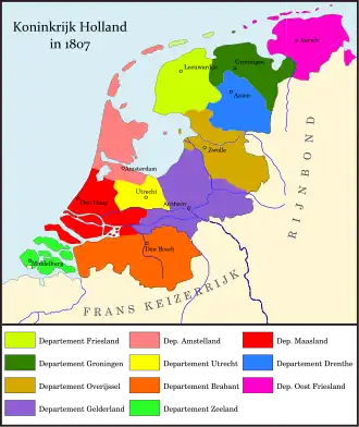 Королевство Голландия и изменение его территории