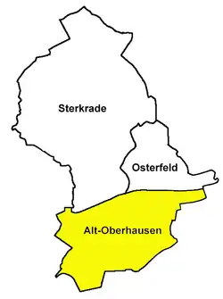 Расположение Альт-Оберхаузена на карте Оберхаузена