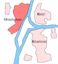 Карта Омдурмана, Хартума и Северного Хартума (Бахри)