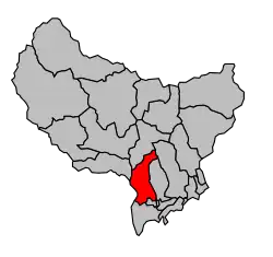 Кантон на карте департамента Приморские Альпы