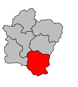 Кантон на карте департамента Арденны