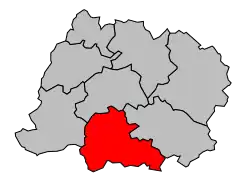 Кантон на карте департамента Арденны