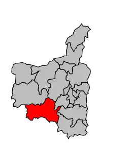 Кантон на карте департамента Арденны