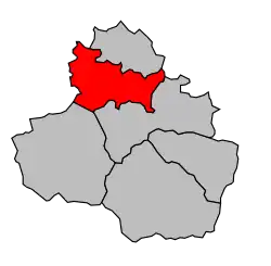 Кантон на карте департамента Арьеж