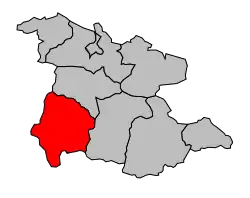 Кантон на карте департамента Арьеж