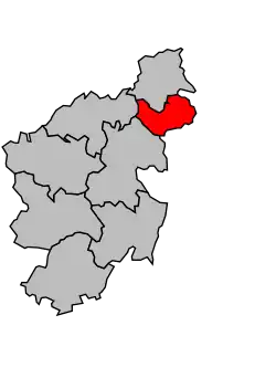 Кантон на карте департамента Аверон