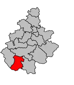 Кантон на карте департамента Аверон