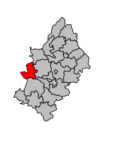 Кантон на карте департамента Аверон