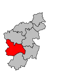 Кантон на карте департамента Аверон