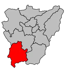 Кантон на карте департамента Канталь