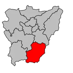 Кантон на карте департамента Канталь