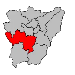 Кантон на карте департамента Канталь