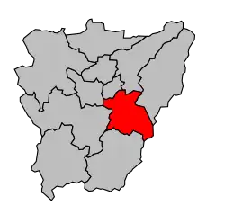 Кантон на карте департамента Канталь